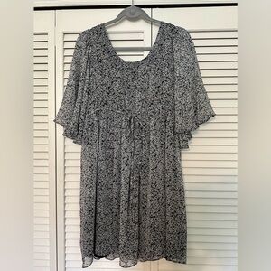 Sugarlips Black and White Floral Midi Dress